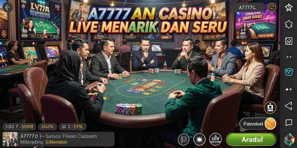 Tampilan gameplay Live Casino A7777 yang seru dan interaktif.