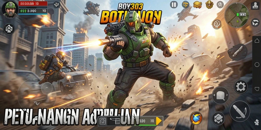 Screenshot BOY303 menampilkan aksi mendebarkan di tengah pertempuran.