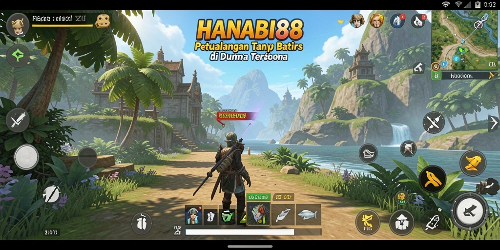 Tampilan screenshot gameplay Open World HANABI88 yang menakjubkan.