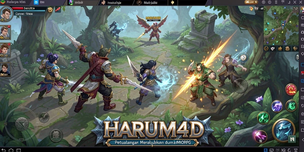 Screenshot gameplay HARUM4D yang menunjukkan aksi mendebarkan di dunia MMORPG.