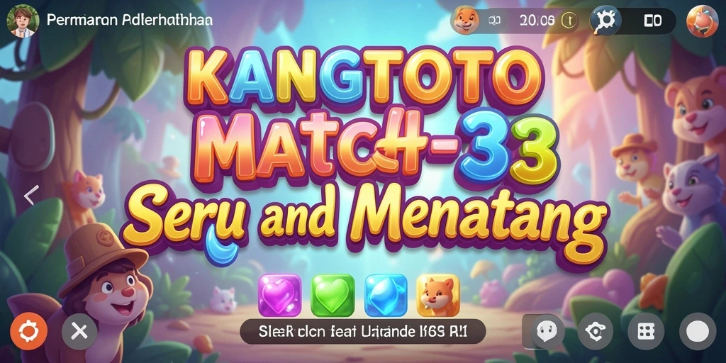 Screenshot KANGTOTO menampilkan keseruan gameplay Match-3 yang mendebarkan.