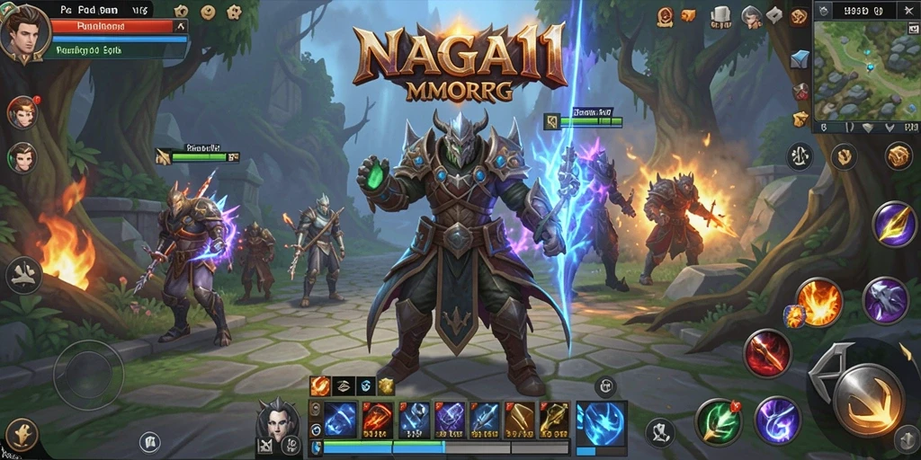 Tangkapan layar NAGA11 menunjukkan aksi seru dan grafis yang menakjubkan dalam permainan MMORPG.