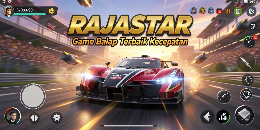 Tampilan gameplay seru di lintasan balap RAJASTAR.