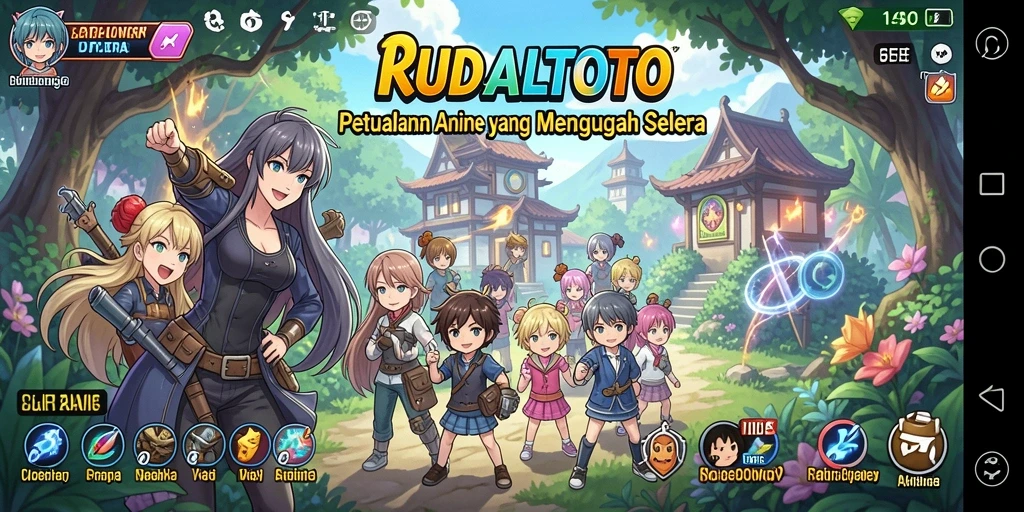 Screenshot yang menunjukkan karakter utama dalam aksi Anime.