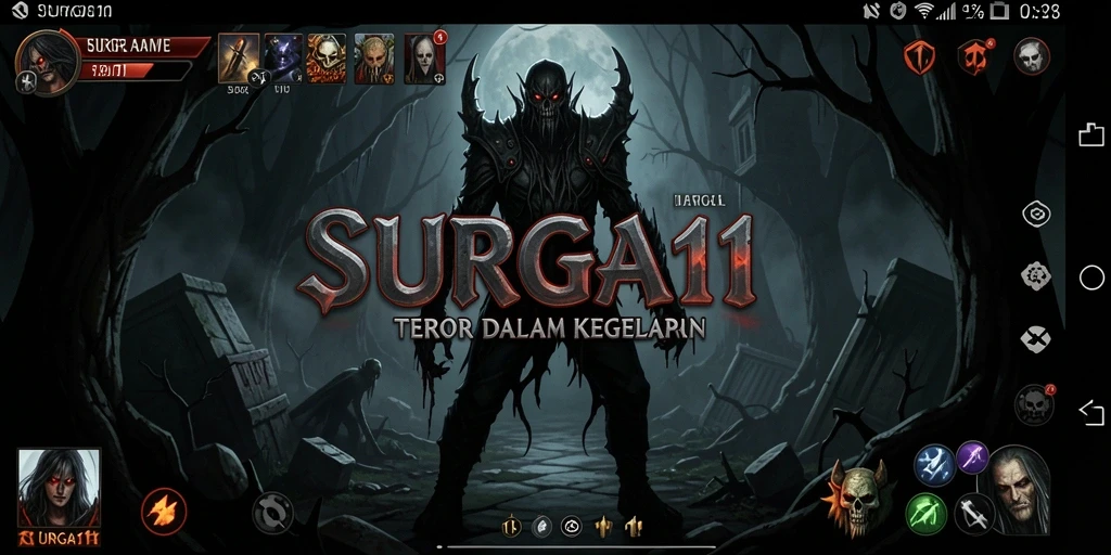 Tampilan gameplay SURGA11 dengan suasana yang mencekam.