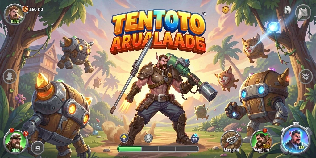 Tampilan screenshot TENTOTO yang menampilkan gameplay Arcade yang menarik.