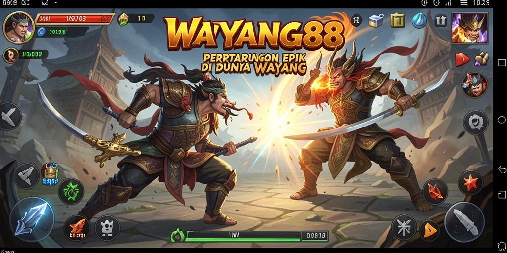 Tampilan gameplay WAYANG88 yang seru dan dinamis dalam pertarungan.